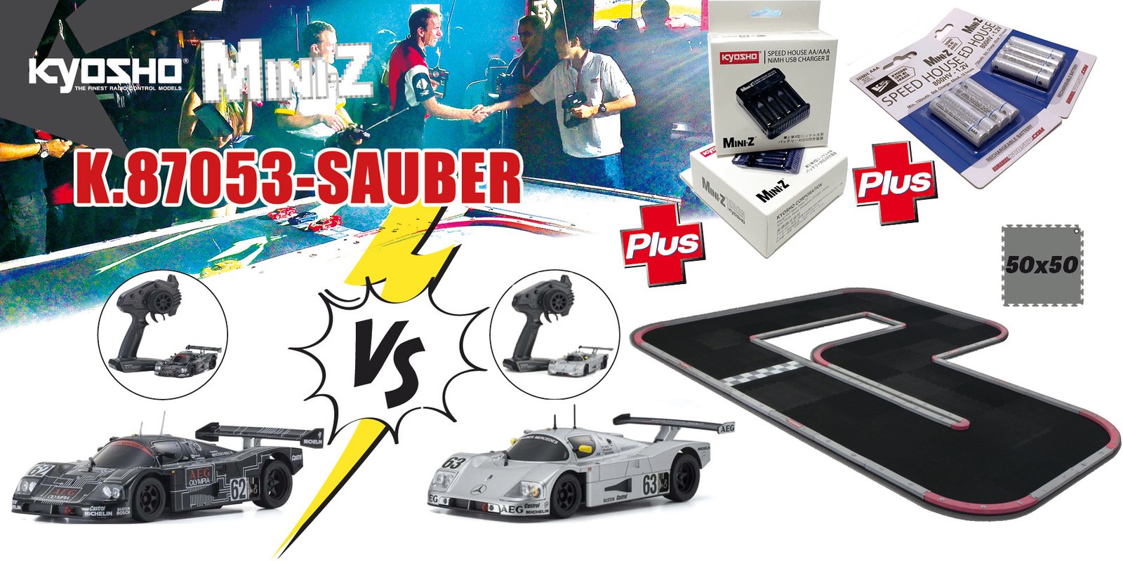 Kyosho Grand Prix Circuit 50 Mini-Z Mercedes Sauber LM ReadySet