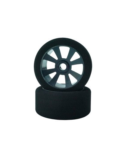 Pneus PanCar 1/10 Avant 37 Shore sur jantes noires (2)